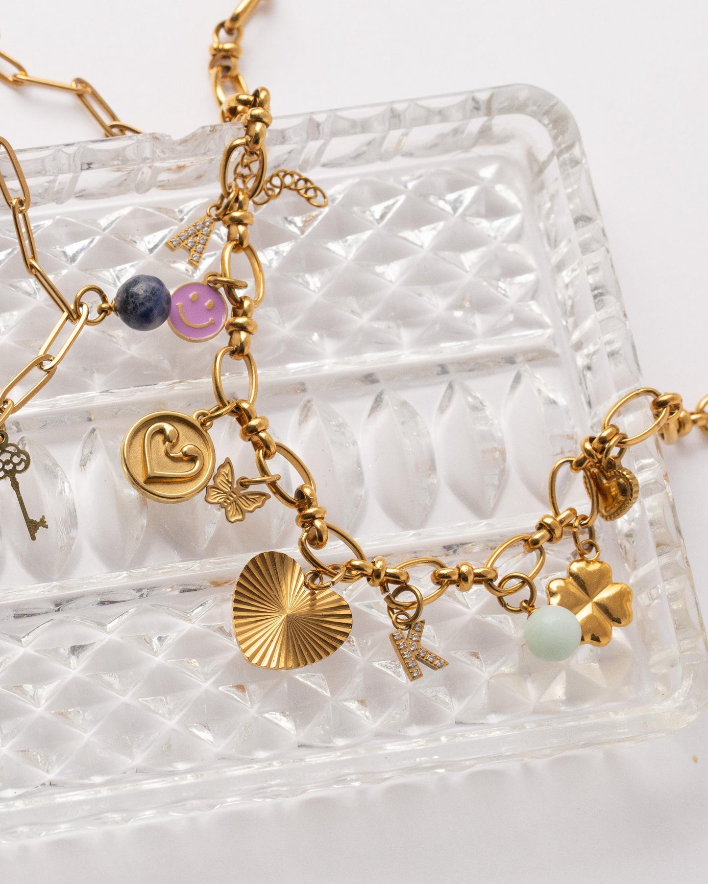 Nine Charm Heart Necklace