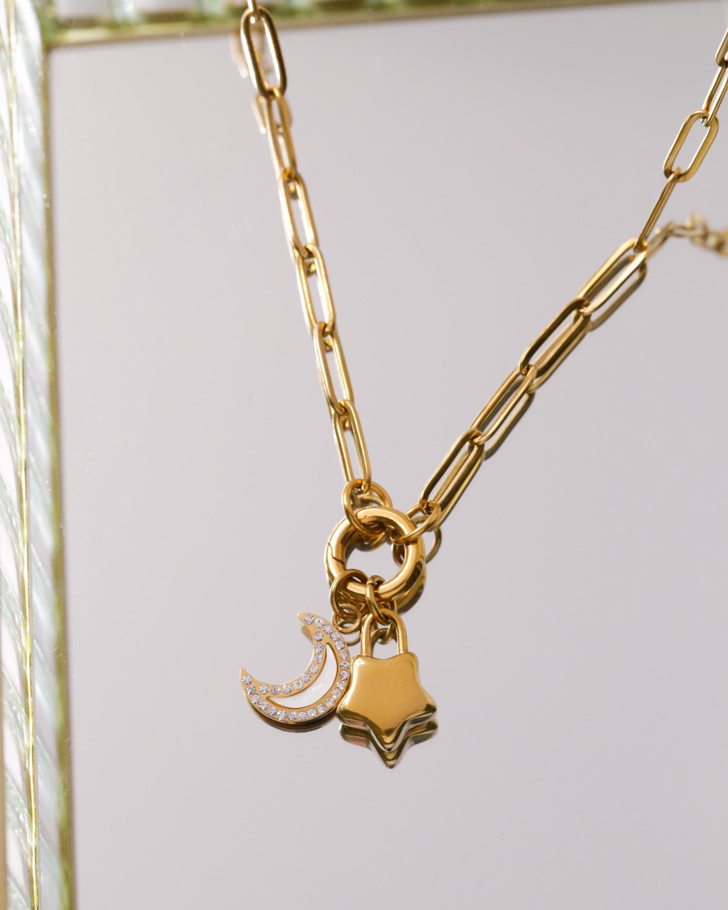 Moon and Star Necklace