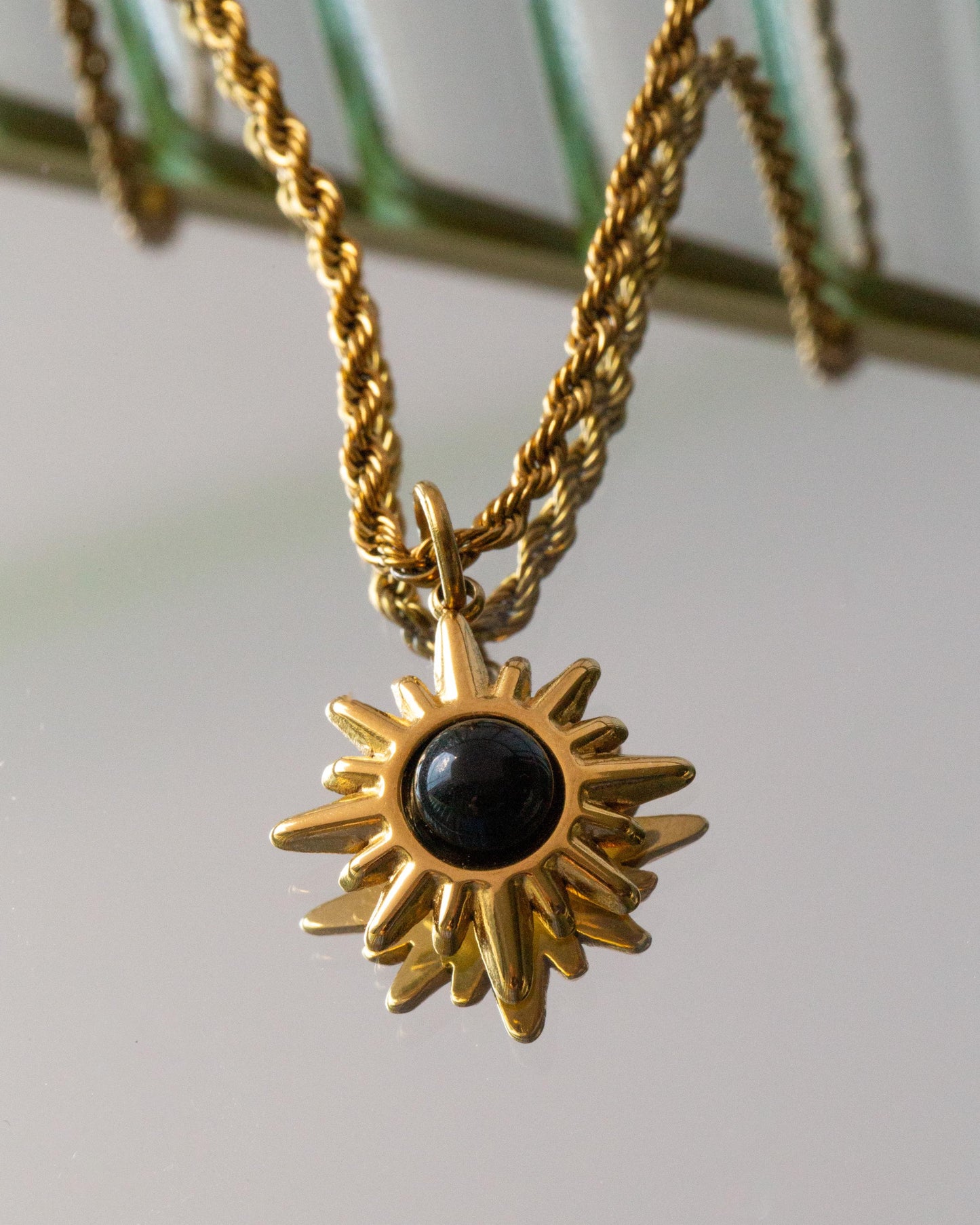 Black Stone Star Necklace
