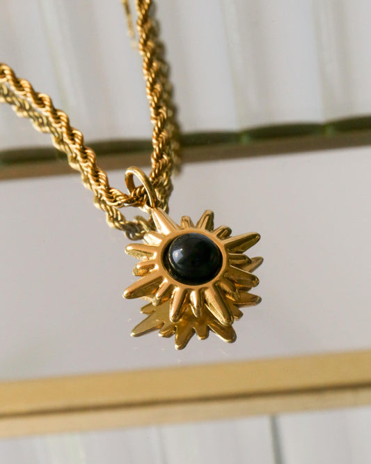 Black Stone Star Necklace