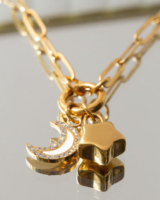 Moon and Star Necklace
