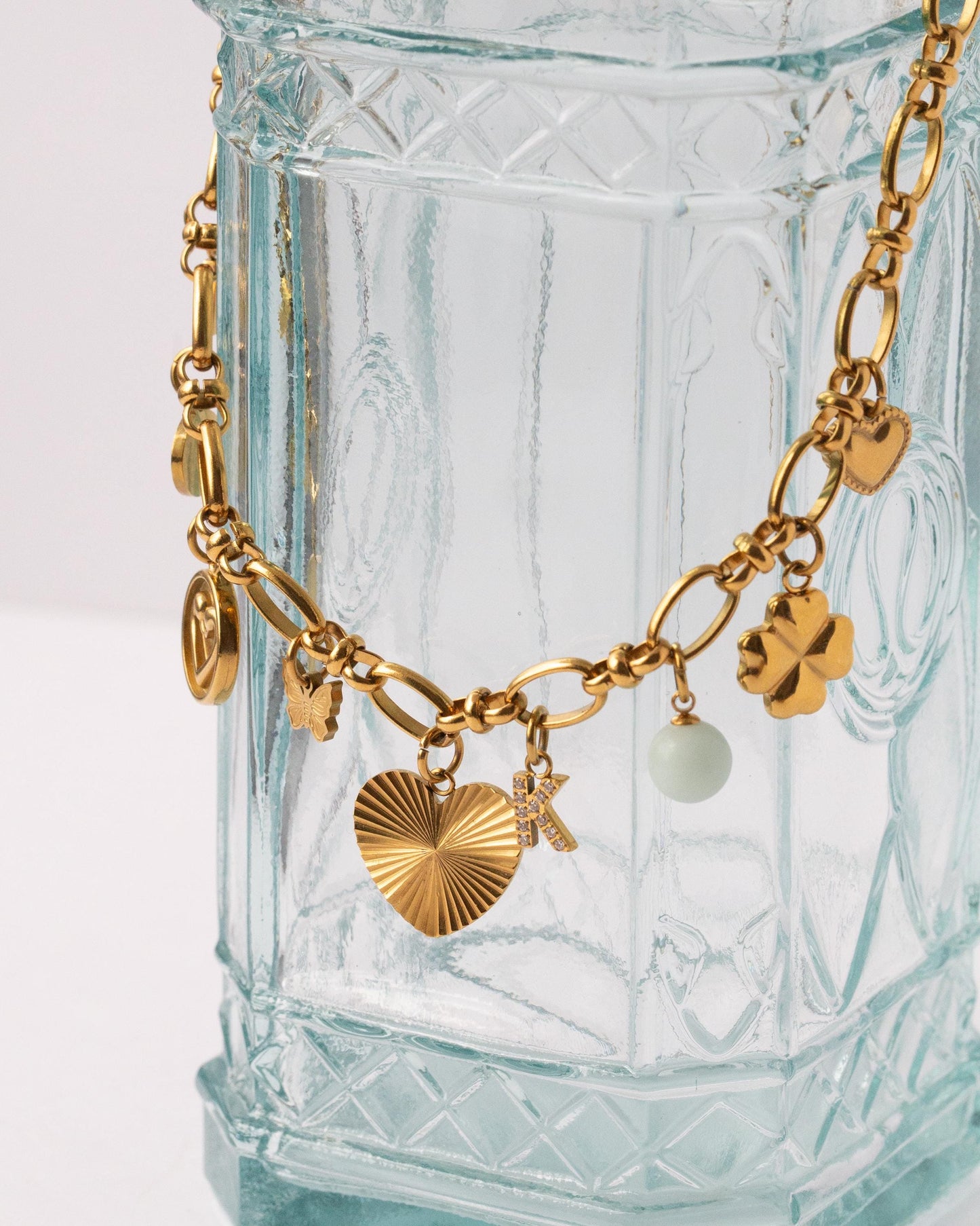 Nine Charm Heart Necklace