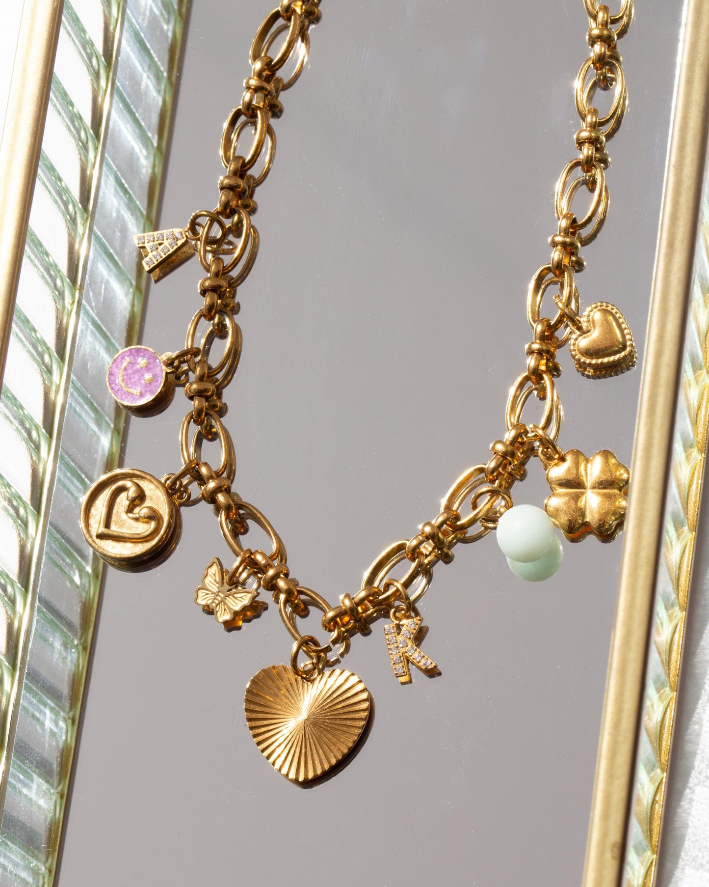 Nine Charm Heart Necklace