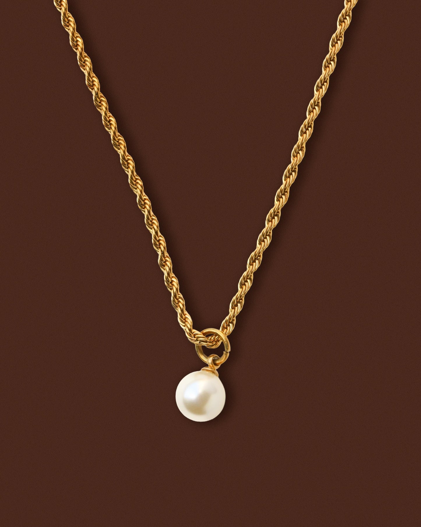 Pearl Necklace on Rope Chain