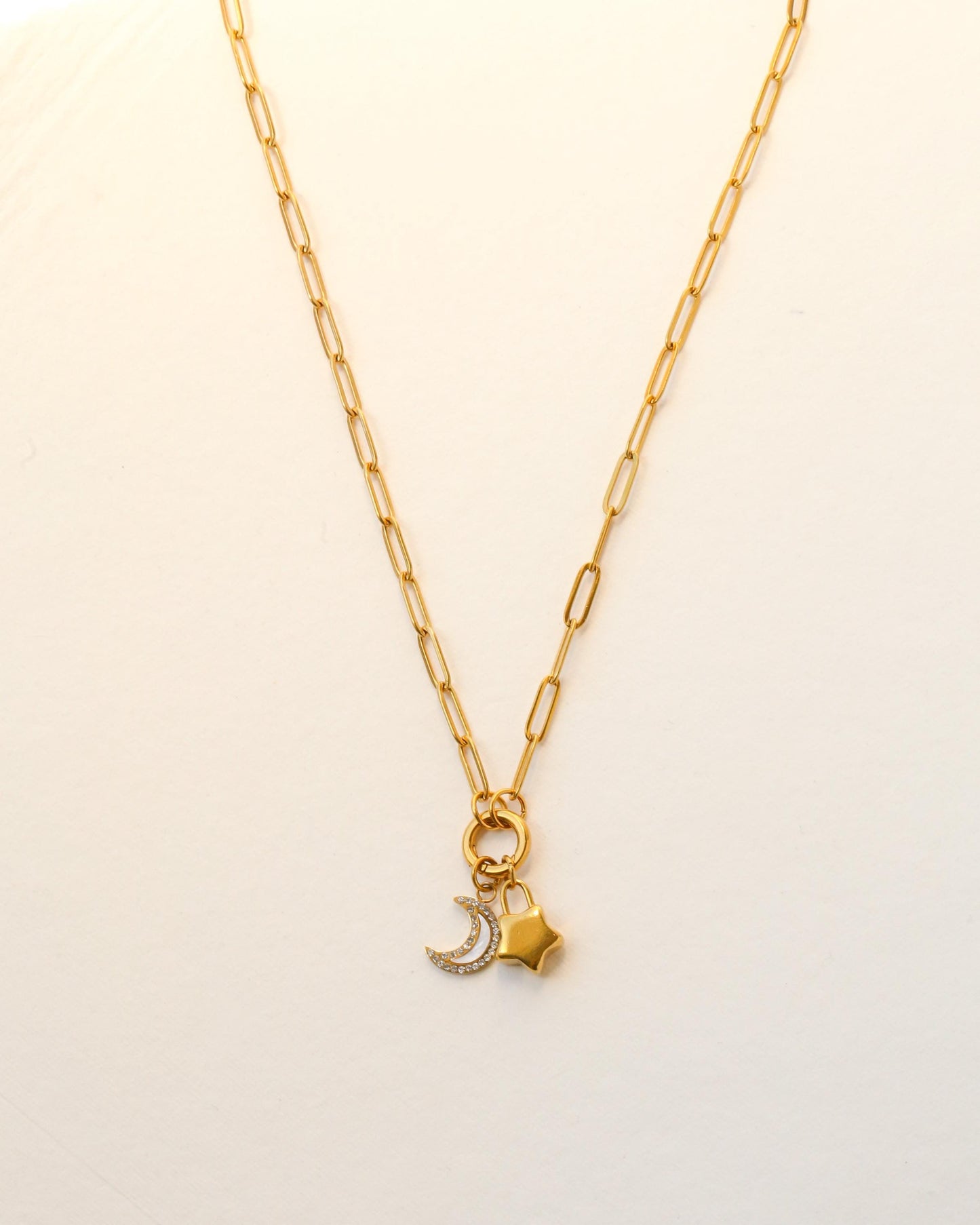 Moon and Star Necklace