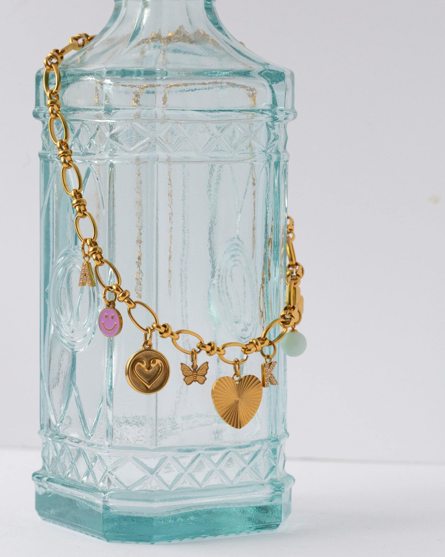 Nine Charm Heart Necklace