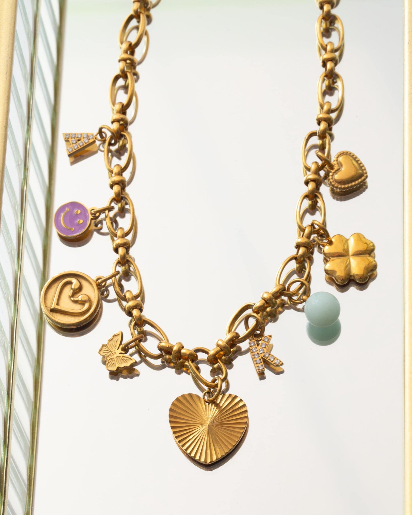 Nine Charm Heart Necklace