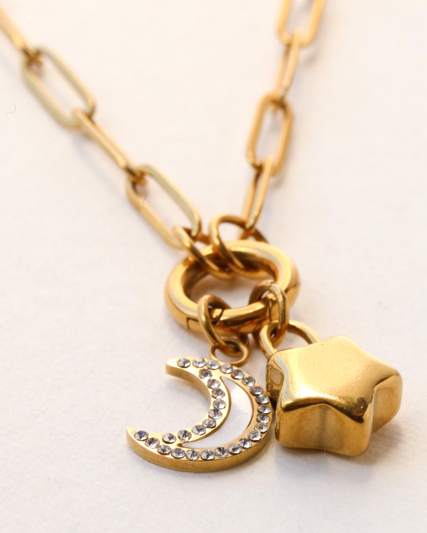 Moon and Star Necklace