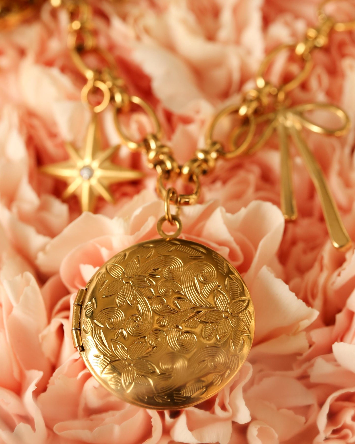 Five Charm Locket Necklace