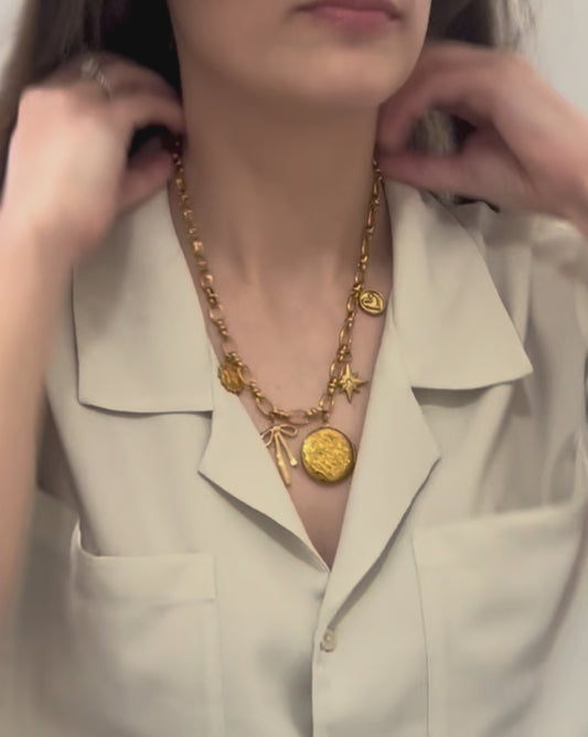 Five Charm Locket Necklace