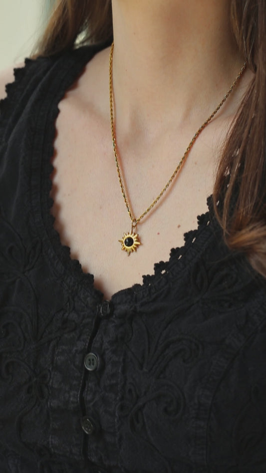 Black Stone Star Necklace